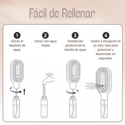 Cepillo Desenredante con Atomizador 2 en 1